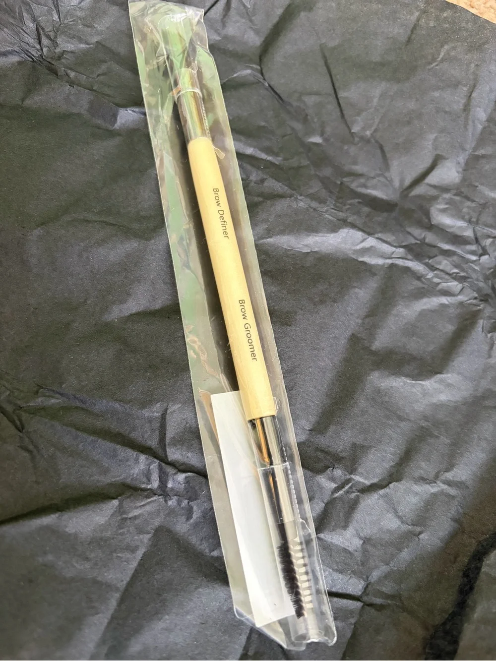 NEW BOBBI BROWN dual-ended brow definer & groomer brush in brown